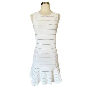 TORN RONNY KOBO Audrey Mini Dress Ivory White Bandage Sleeveless Skater Large